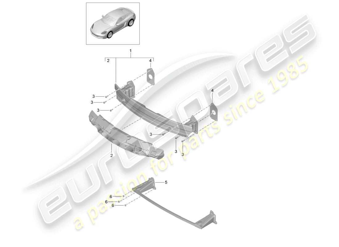porsche 2024 (718 cayman) bumper carrier front part diagram
