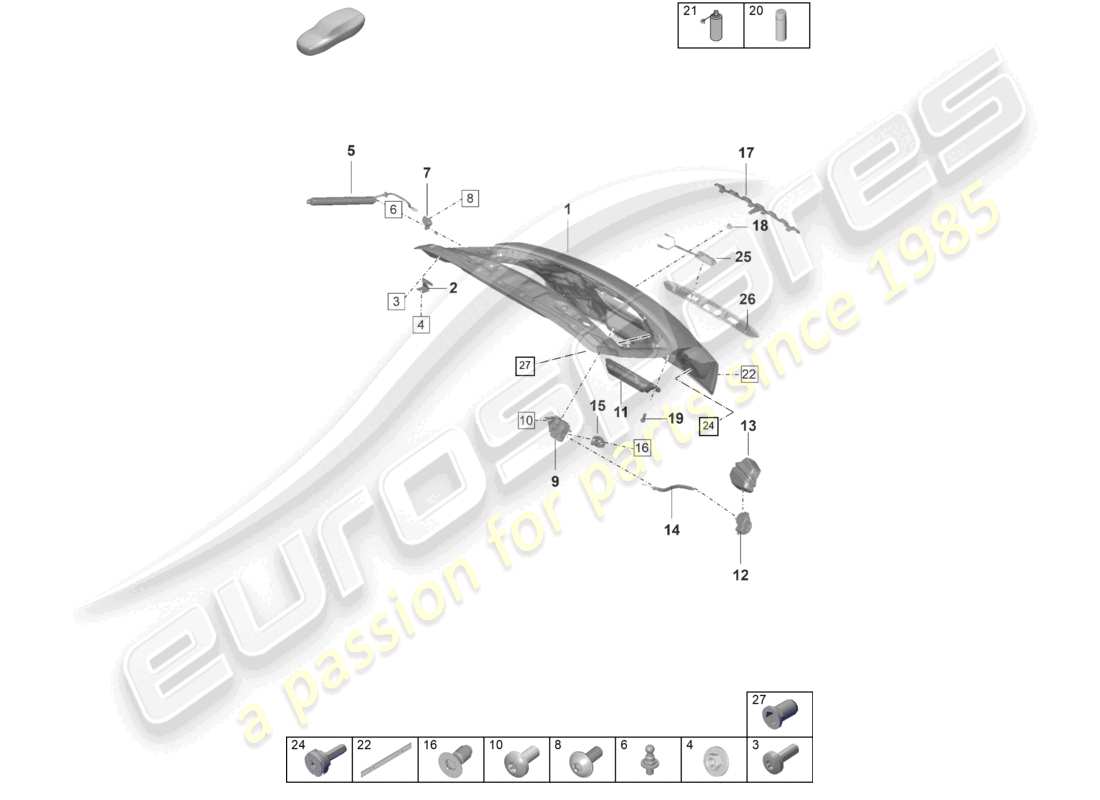 porsche 2024 (panamera 971-2) cover rear rear lid part diagram