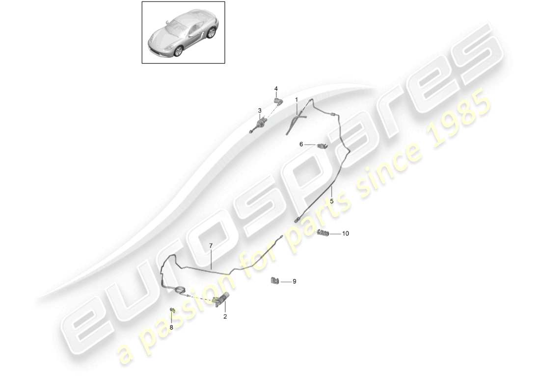 porsche 2022 (718 cayman) hydraulic coupling actuation clutch master cylinder clutch slave cylinder part diagram