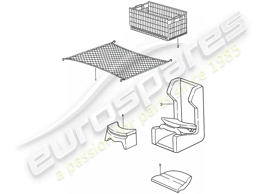 porsche 1987 (924s) accessories parts diagram