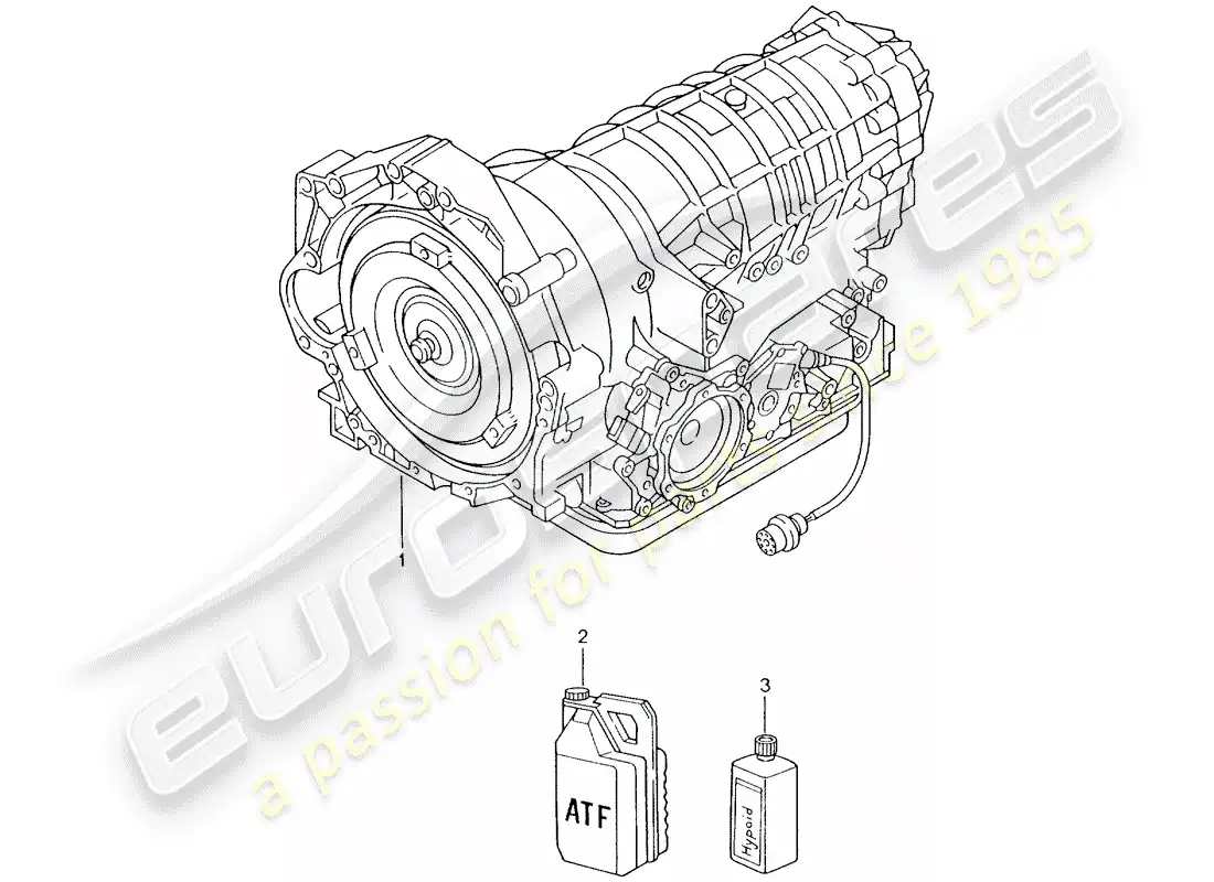 porsche 2004 (996) tiptronic - - gearbox - not ready for installation - d >> - mj 2001 parts diagram