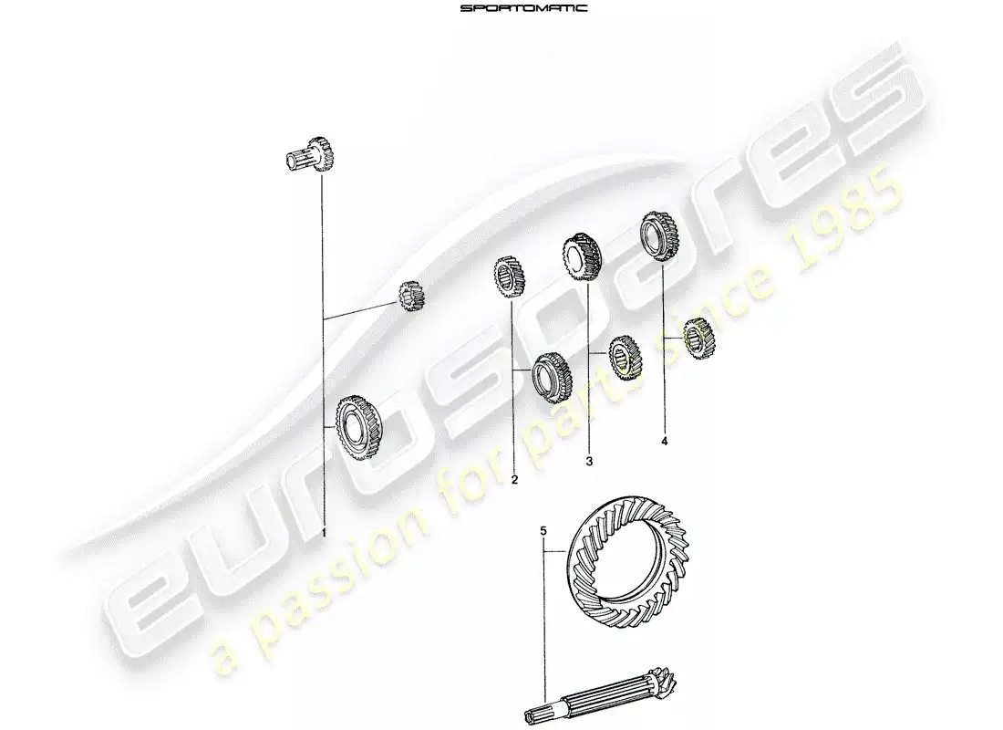 porsche 1971 (914) gear wheel sets parts diagram