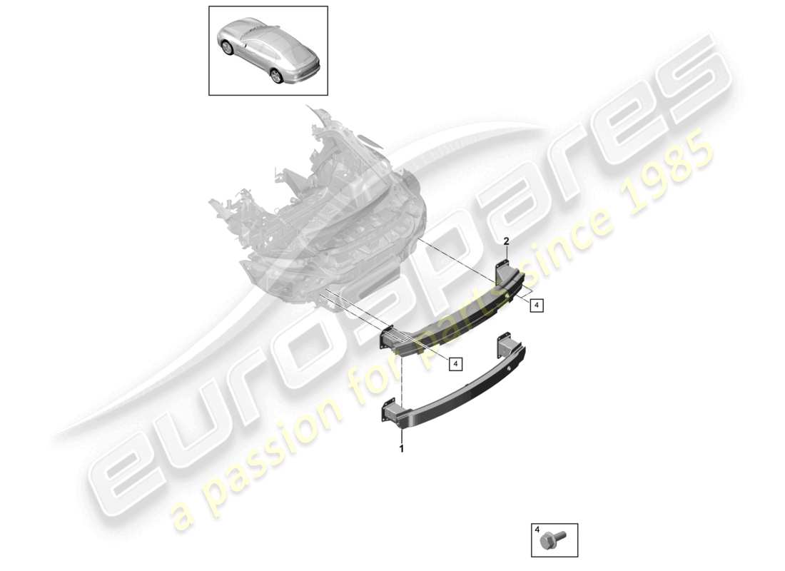 porsche 2021 (panamera 971-1) bumper carrier rear parts diagram