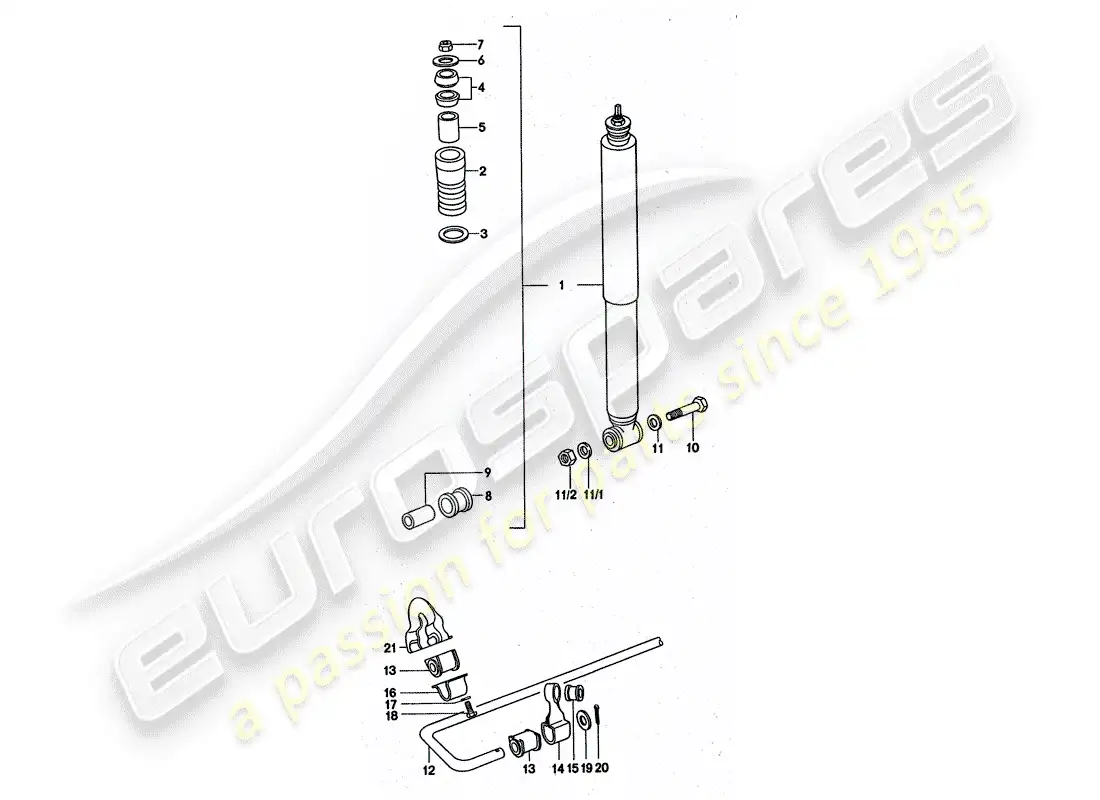 porsche 1976 (911 turbo) vibration damper - stabilizer parts diagram