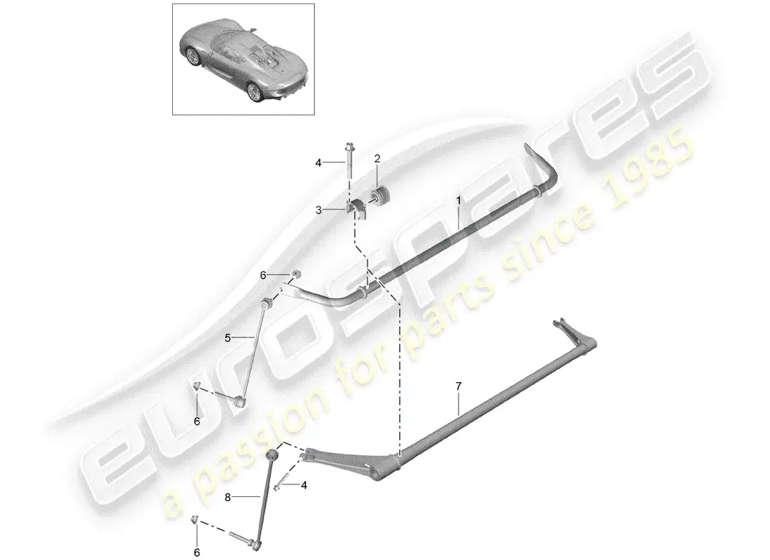 porsche 2015 (918 spyder) stabilizer parts diagram