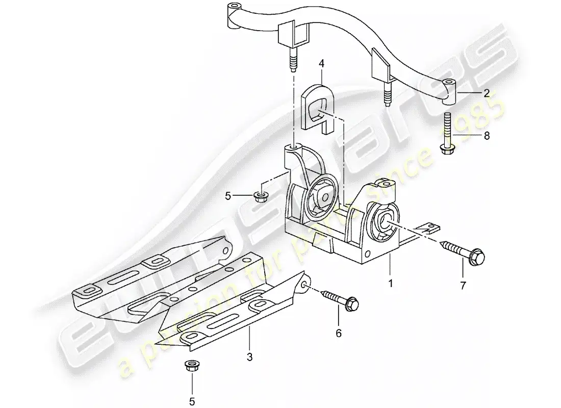 porsche 2005 (996 turbo / gt2) transmission suspension parts diagram