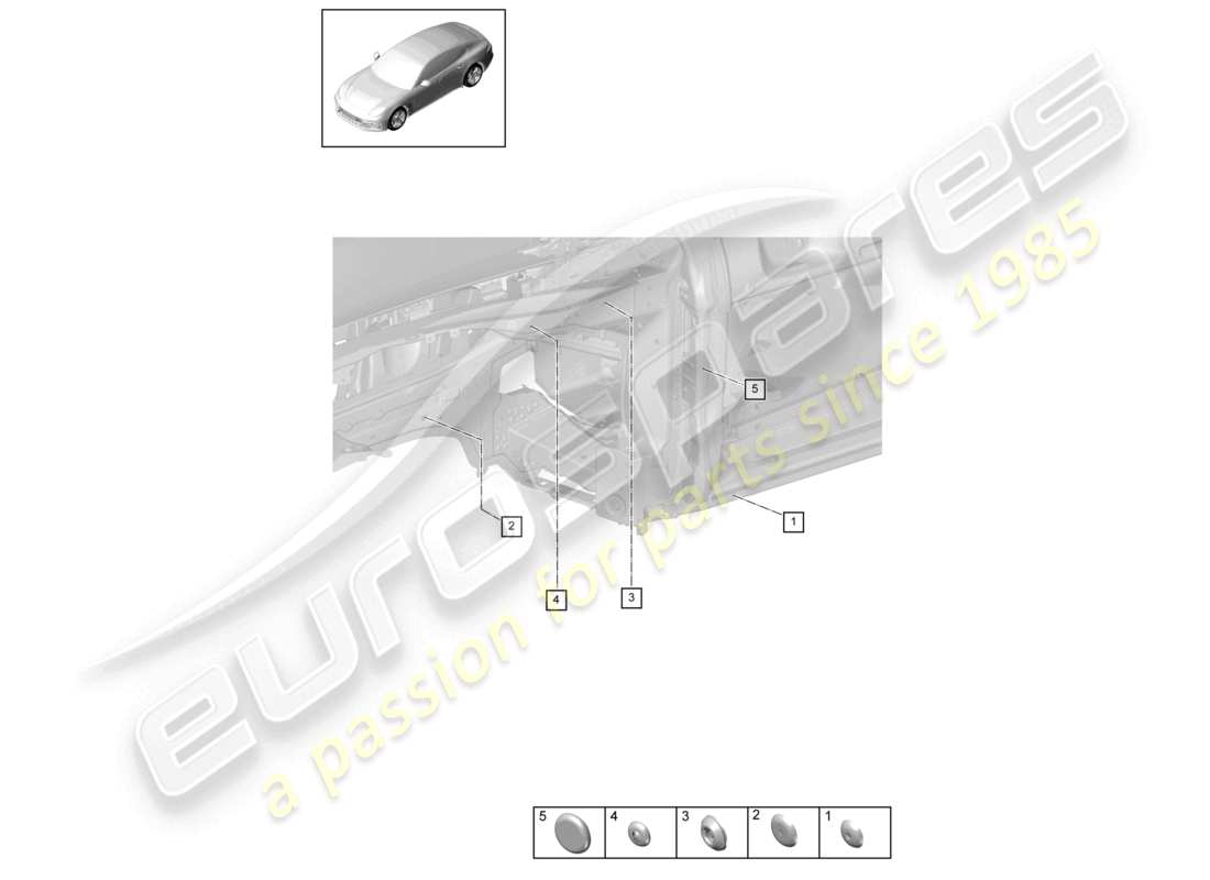 porsche 2021 (panamera 971-1) bungs side rear end parts diagram
