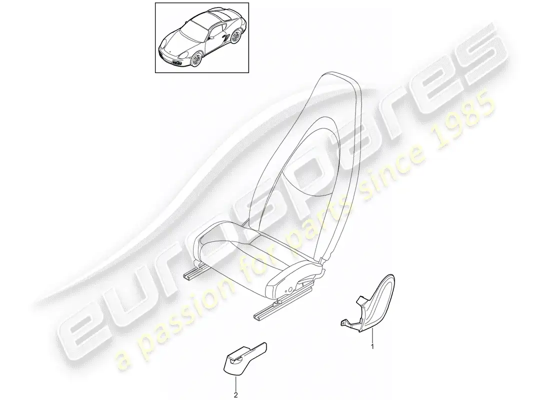 porsche 2012 (987 cayman) front seat parts diagram