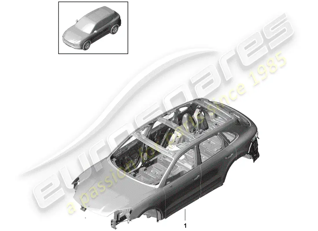 porsche 2019 (cayenne e3 9ya/9yb) car body parts diagram