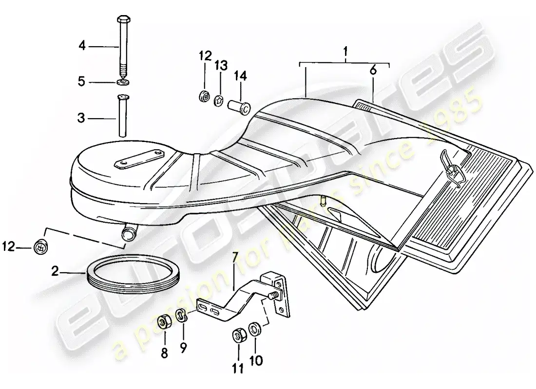 porsche 1985 (911) air cleaner parts diagram