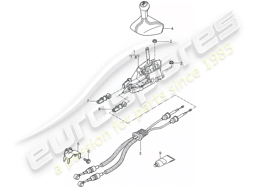 porsche 2009 997-2 turbo / gt2 transmission control parts diagram