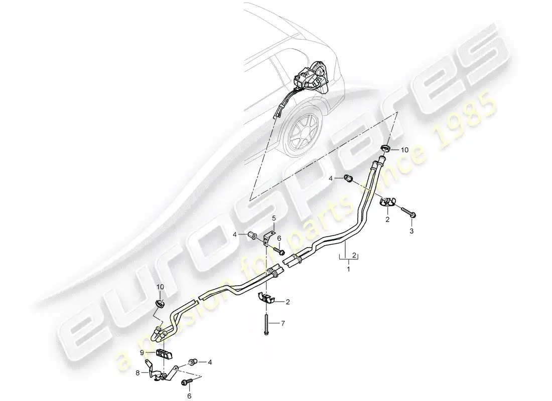 porsche 2014 (cayenne e2 92a) hot air duct part diagram