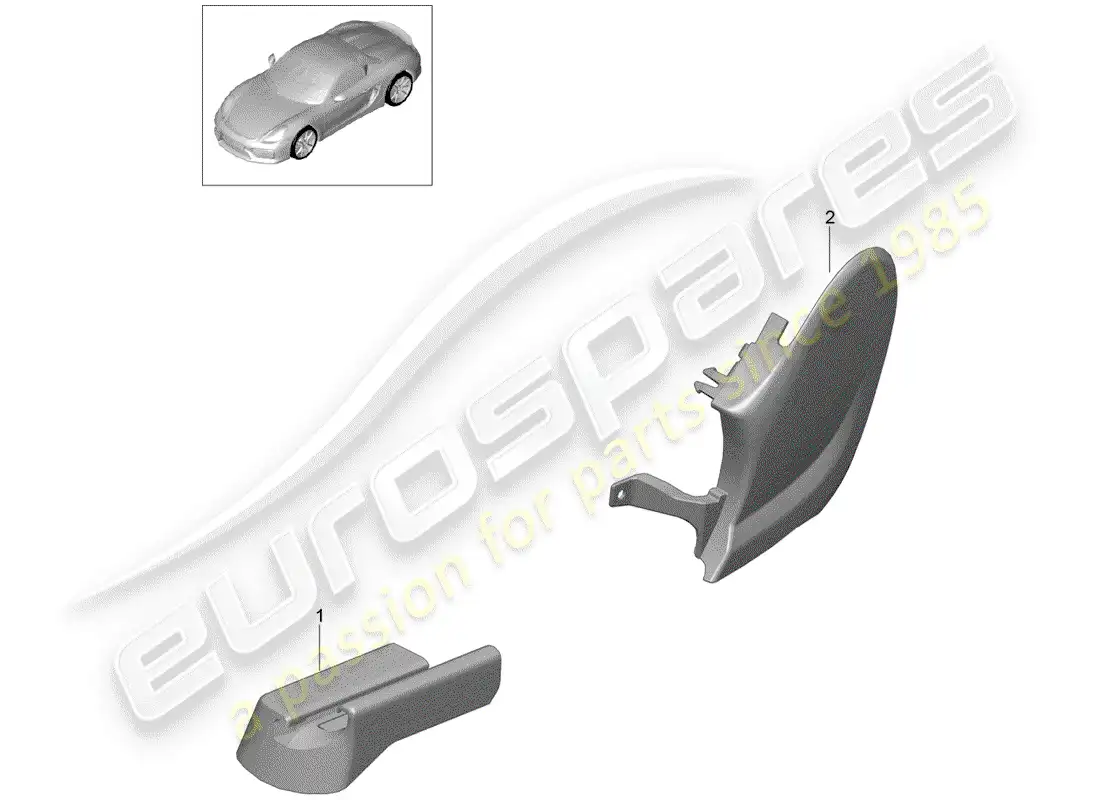 porsche 2016 (981 boxster spyder) seat parts diagram