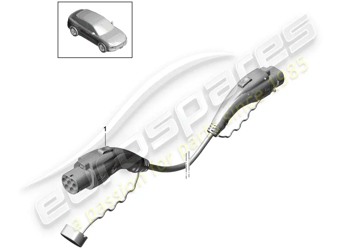 porsche 2018 (cayenne e3 9ya/9yb) charge cable for public parts diagram