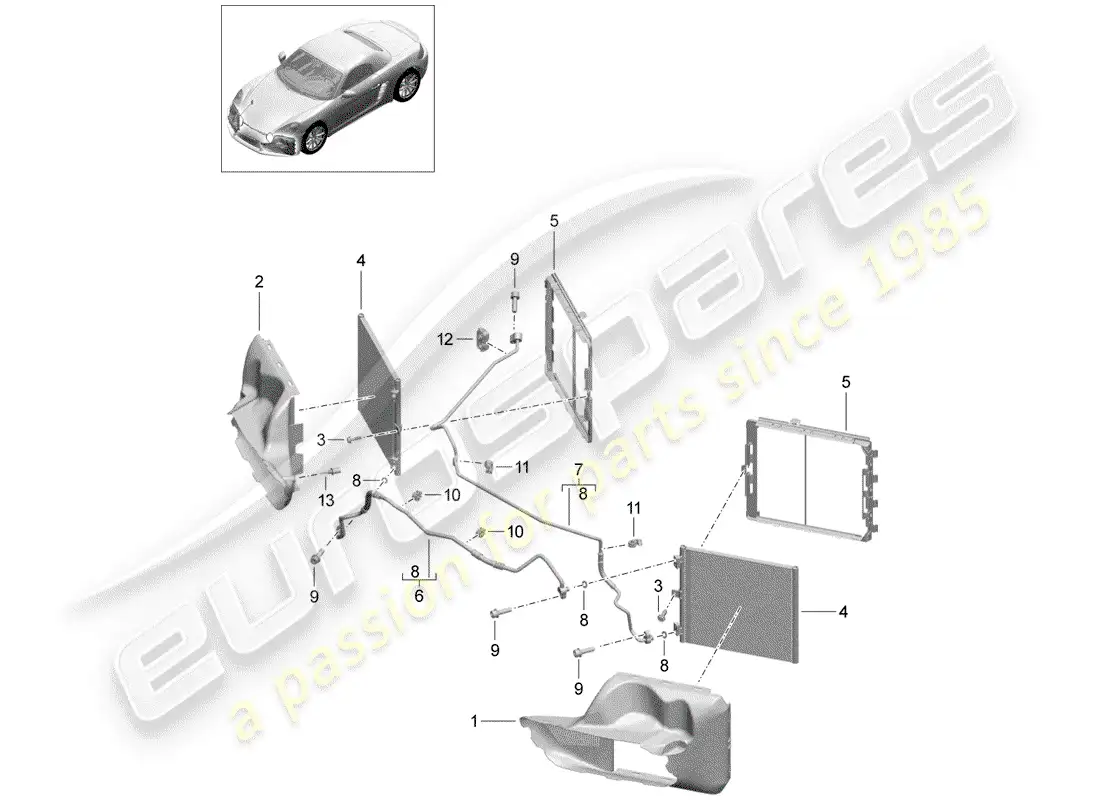 porsche 2019 (718 boxster) refrigerant circuit parts diagram