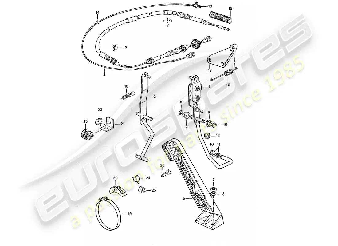 porsche 1987 (924s) throttle control - for - automatic transmission parts diagram