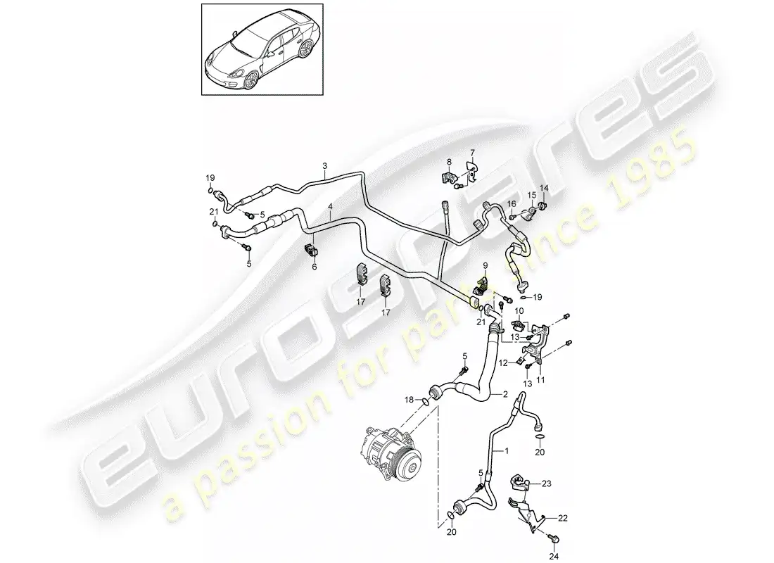 porsche 2015 (panamera 970) refrigerant circuit parts diagram