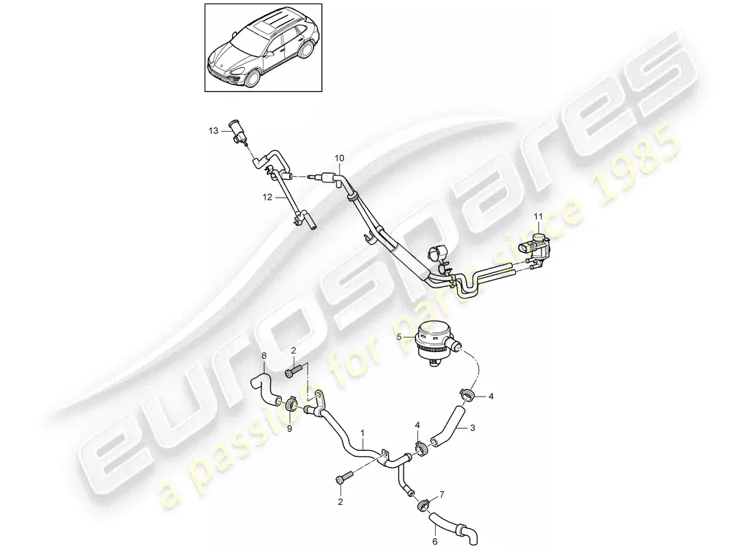 porsche 2014 (cayenne e2 92a) crankcase breather part diagram