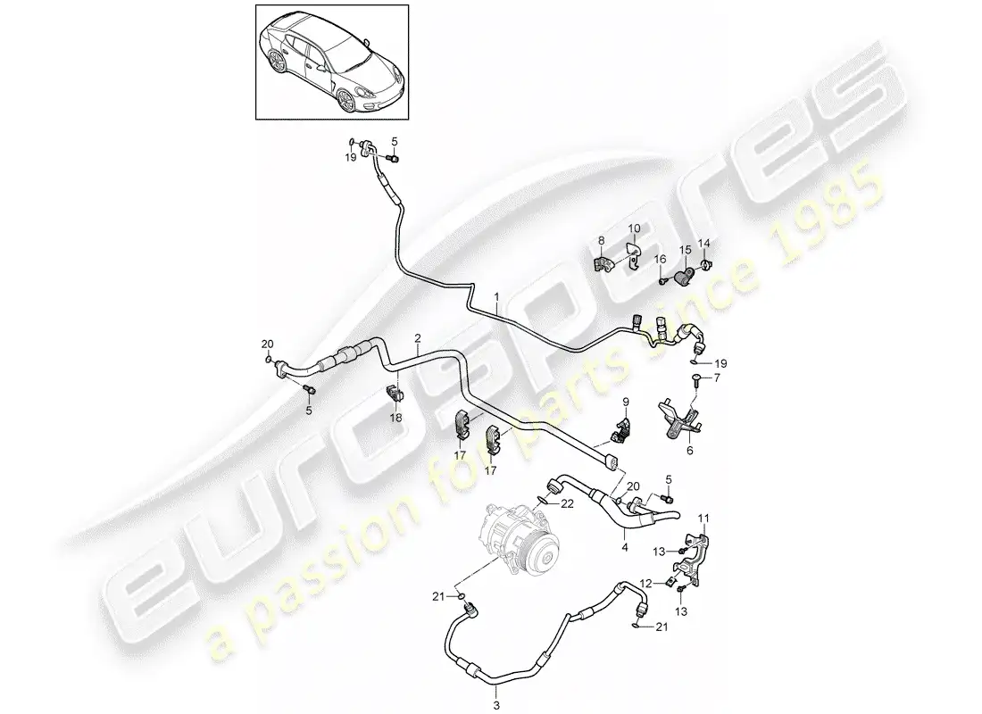 porsche 2015 (panamera 970) refrigerant circuit parts diagram