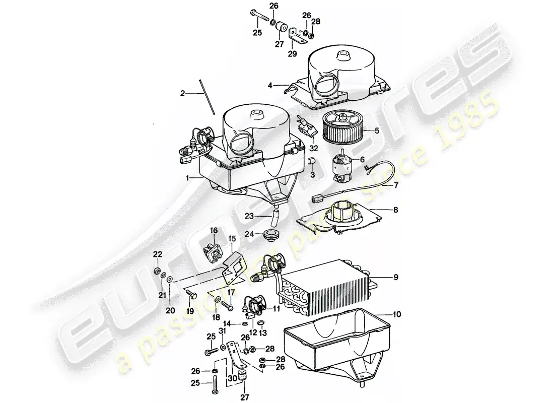 porsche 1984 (944) air conditioner parts diagram