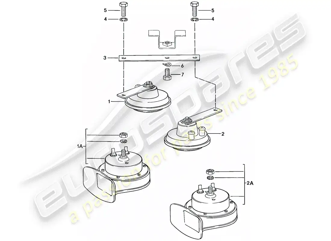 porsche 1978 (924) horn parts diagram