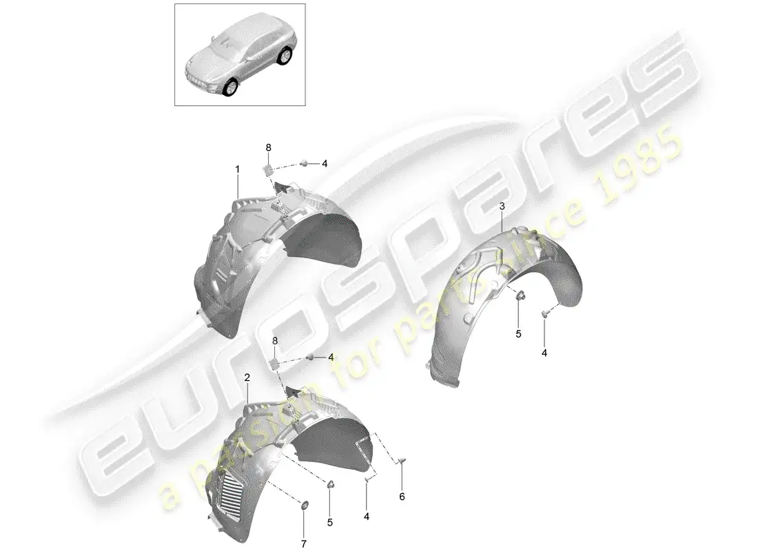 porsche 2017 (macan) lining parts diagram