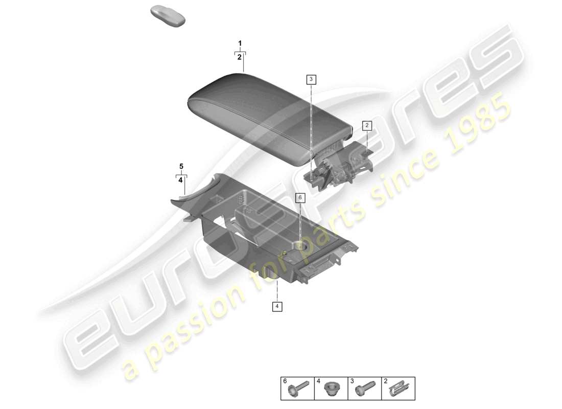 porsche 2025 (992-2 gt3) centre console accessories cover part diagram