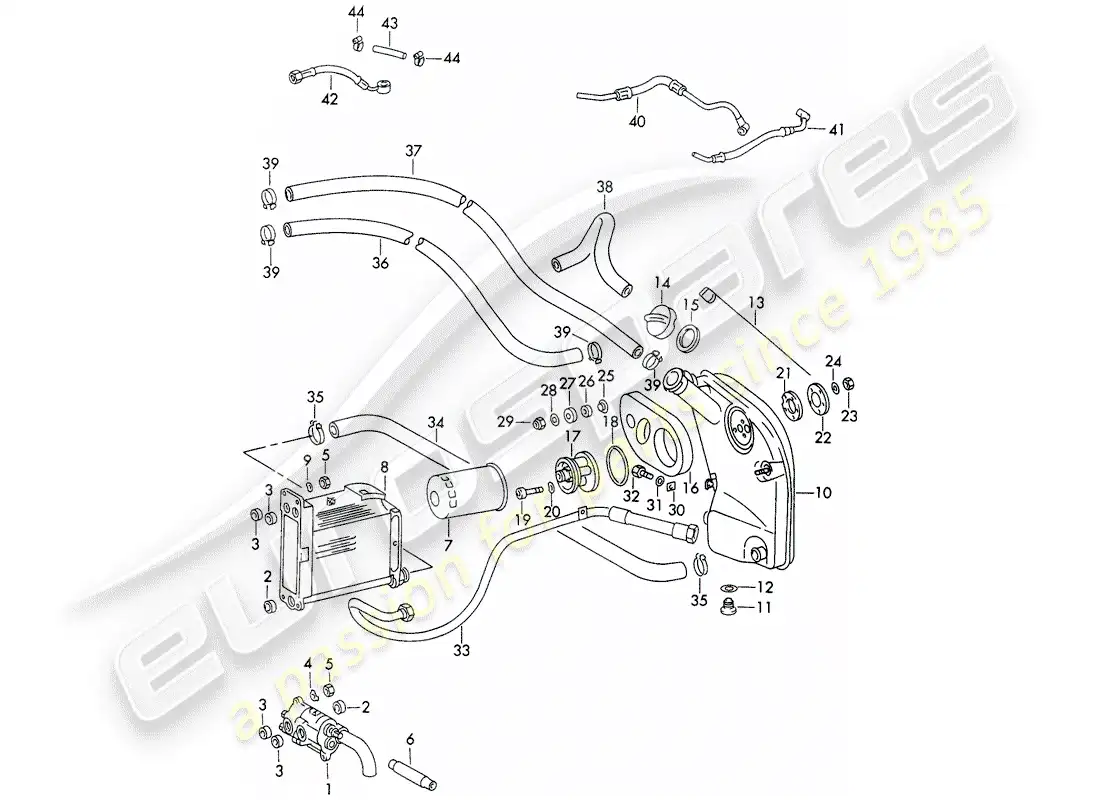 porsche 1973 (911) engine lubrication - d - mj 1973>> parts diagram