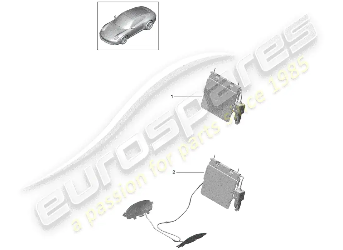 porsche 2012 (991-1) lumbar support parts diagram