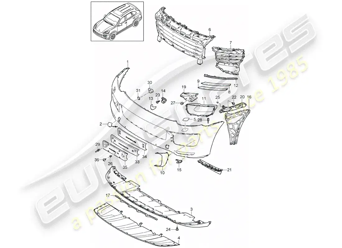 porsche 2013 (cayenne e2 92a) lining parts diagram