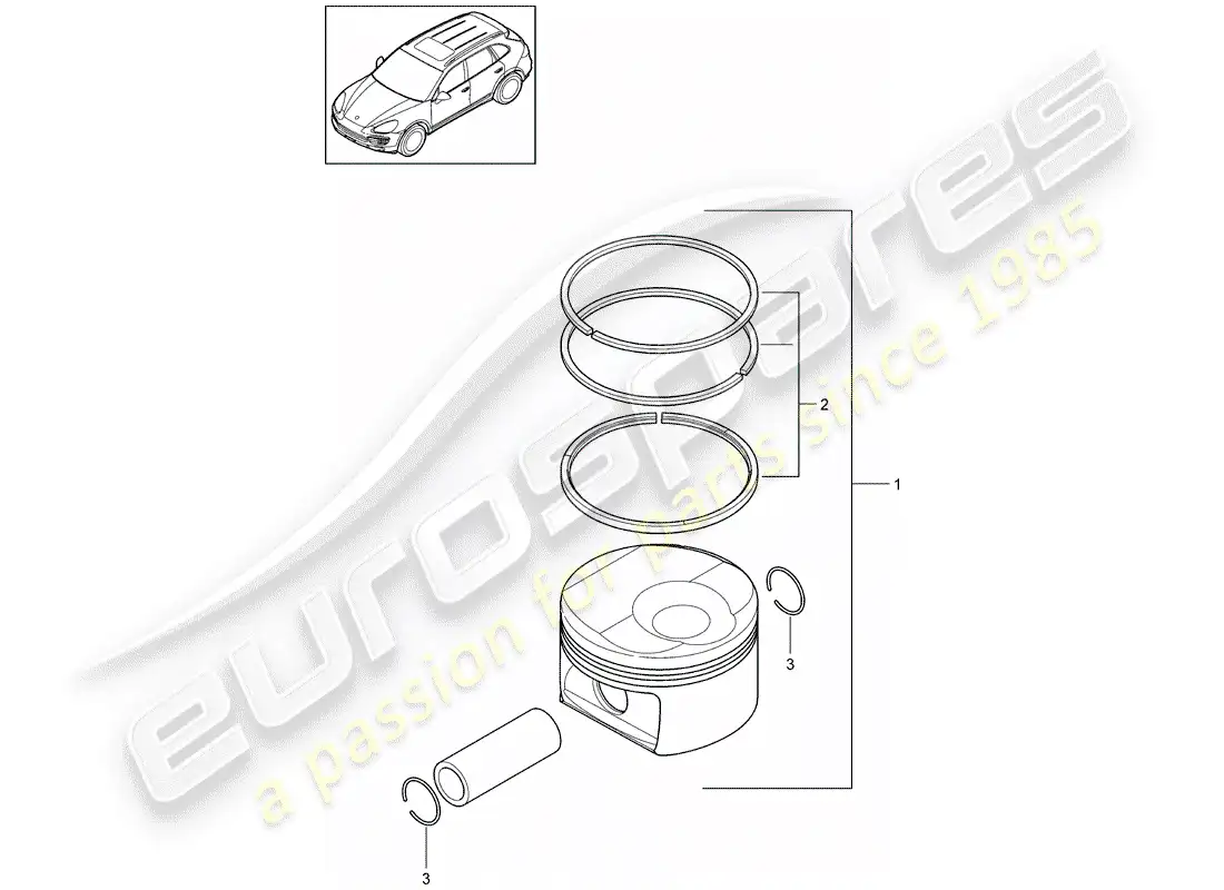 porsche 2014 (cayenne e2 92a) piston part diagram