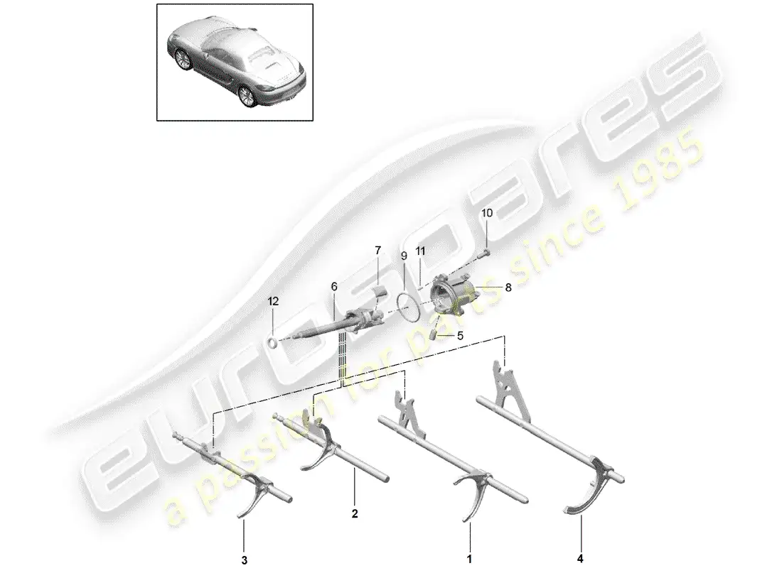 porsche 2013 (981 boxster) manual gearbox parts diagram