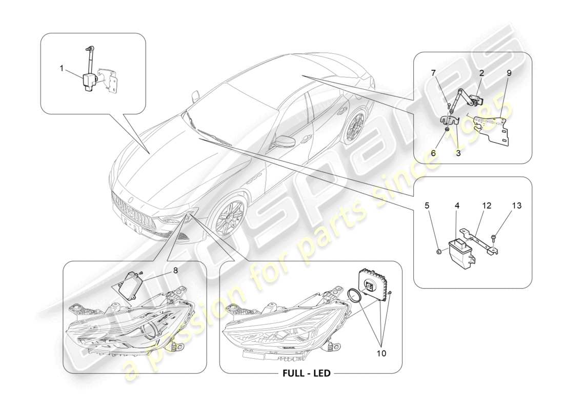 maserati ghibli (2018) lighting system control part diagram