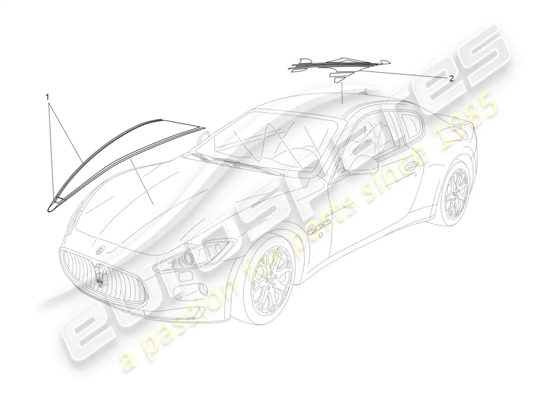 maserati granturismo (2011) shields, trims and covering panels parts diagram