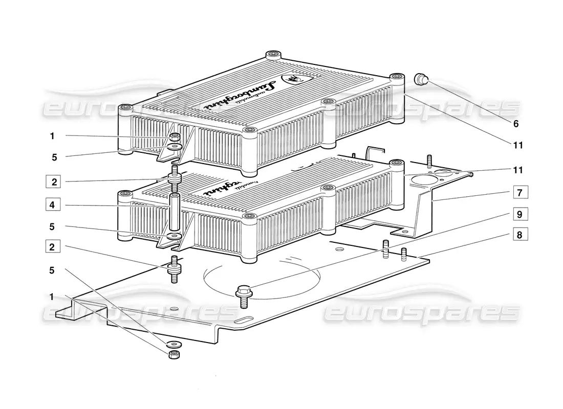lamborghini diablo (1991) electronic injection units parts diagram