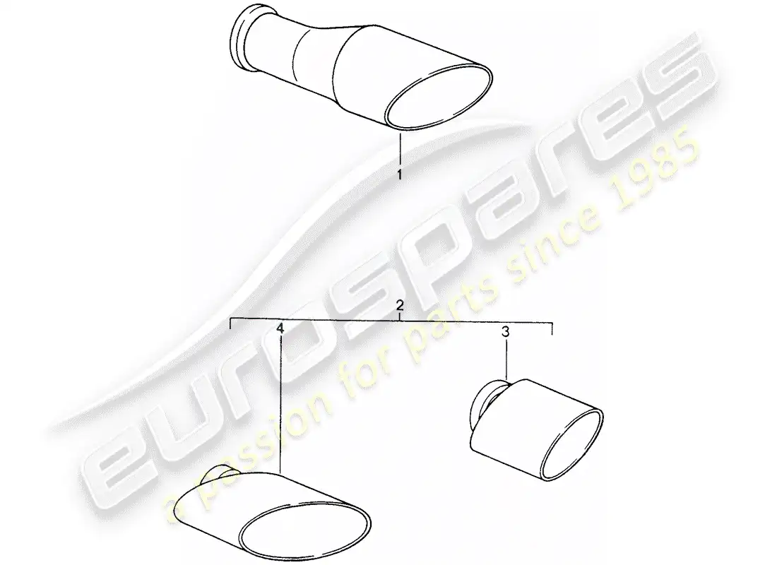 porsche 2002 (tequipment) tailpipe parts diagram