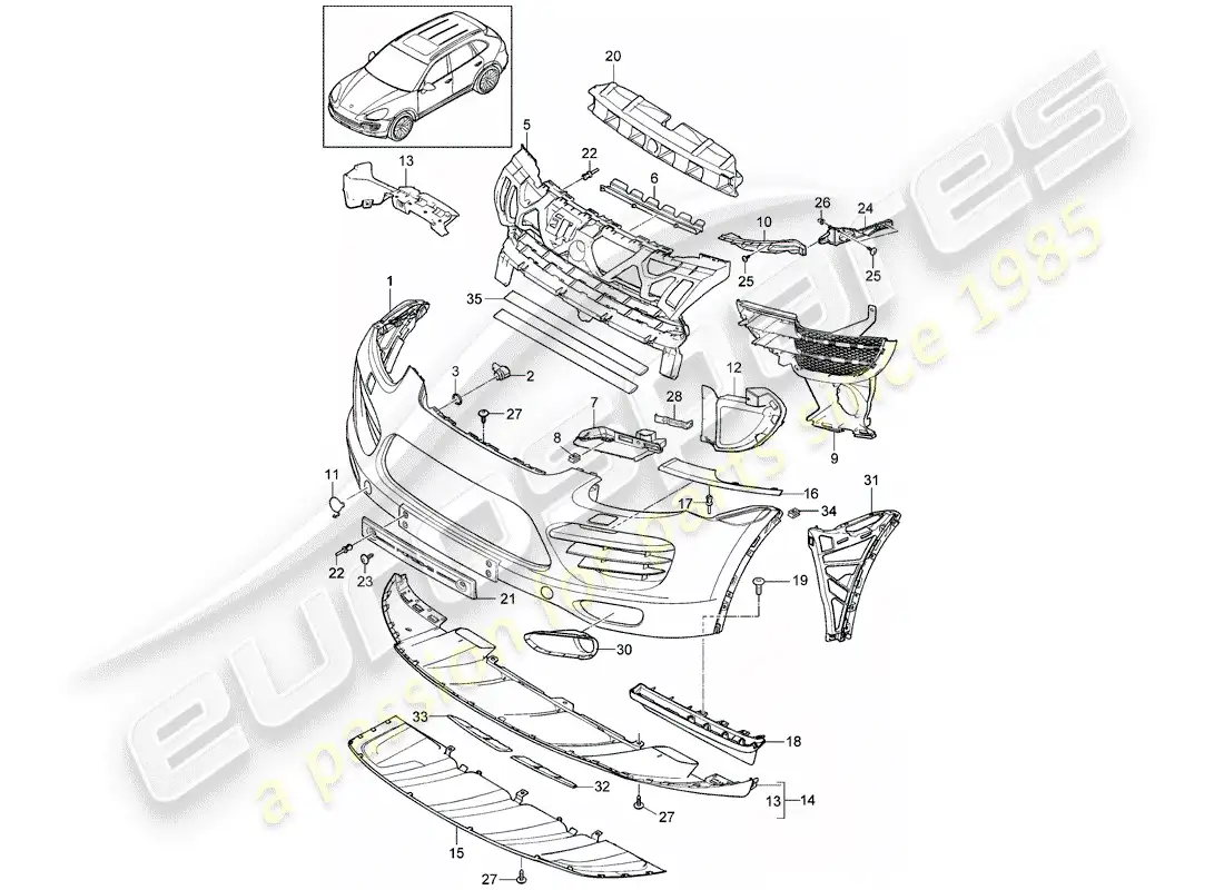 porsche 2013 (cayenne e2 92a) lining parts diagram