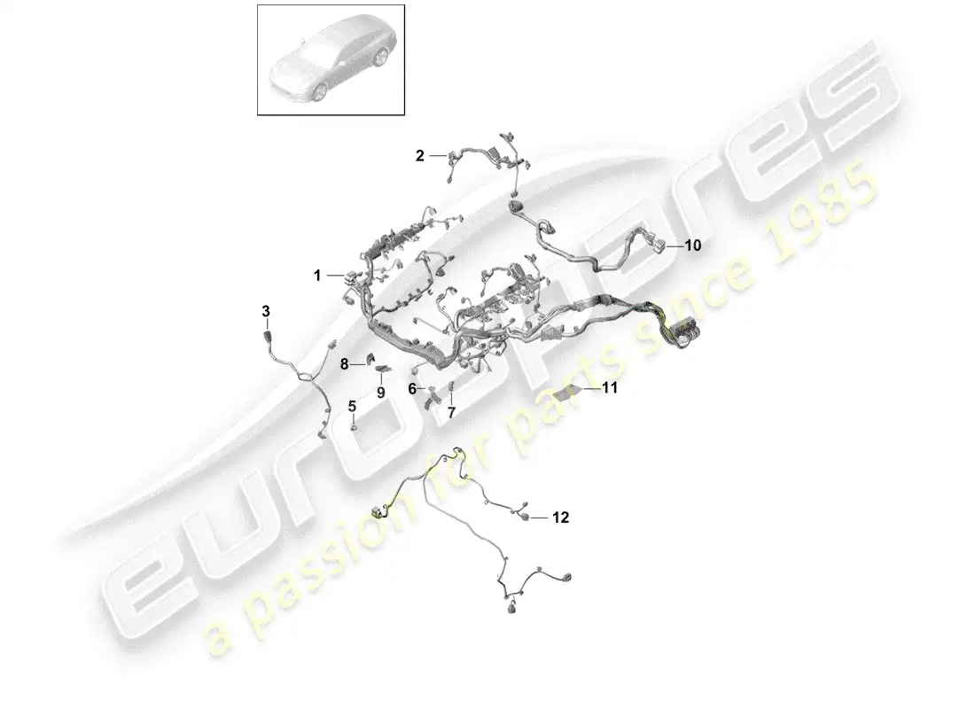 porsche 2019 (panamera 971-1) wiring harnesses parts diagram