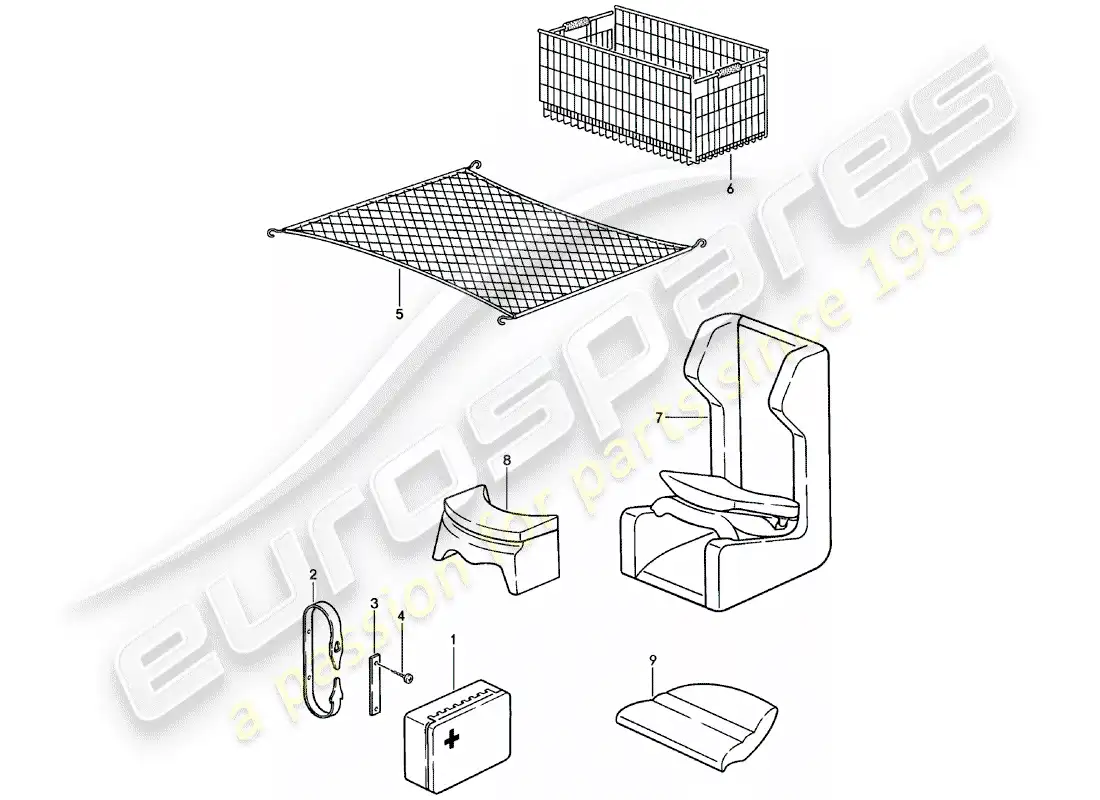 porsche 1983 (924) accessories parts diagram