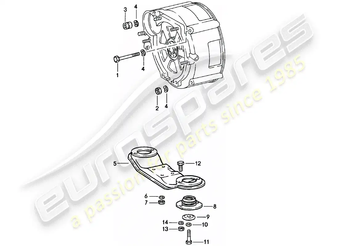 porsche 1982 (911) transmission suspension - spm parts diagram
