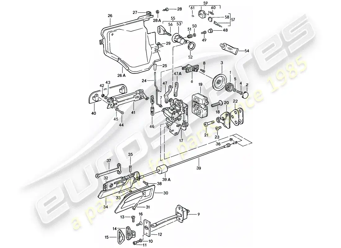 porsche 1985 (928) installation parts - for - door parts diagram