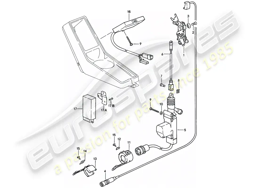 porsche 1985 (911) central locking system parts diagram