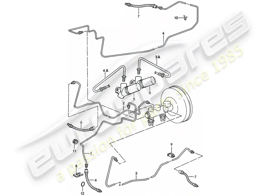 porsche 1986 (928) brake lines - d - mj 1983>> - mj 1983 parts diagram