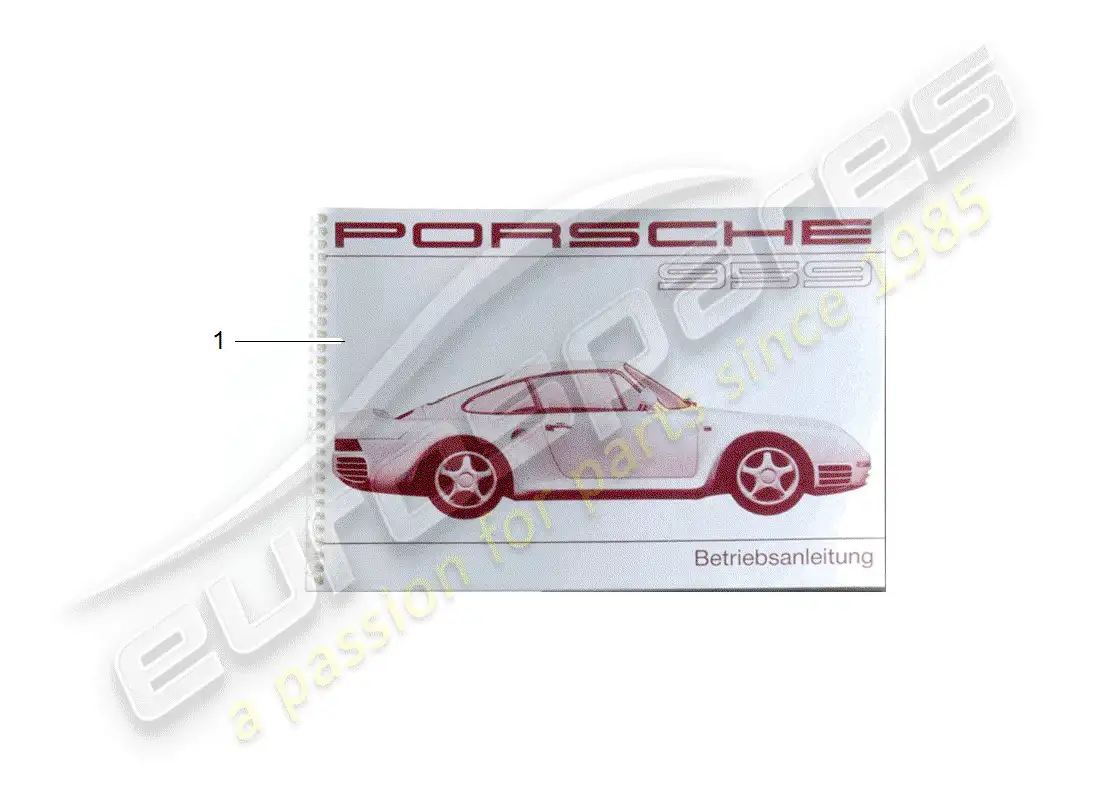 porsche 1987 (959) instruction manual parts diagram
