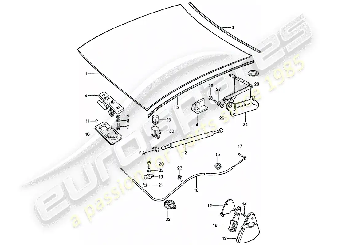 porsche 1979 (928) cover parts diagram