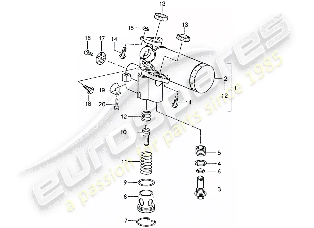 porsche 1994 (993) bracket - for - oil filter - and - thermostat parts diagram
