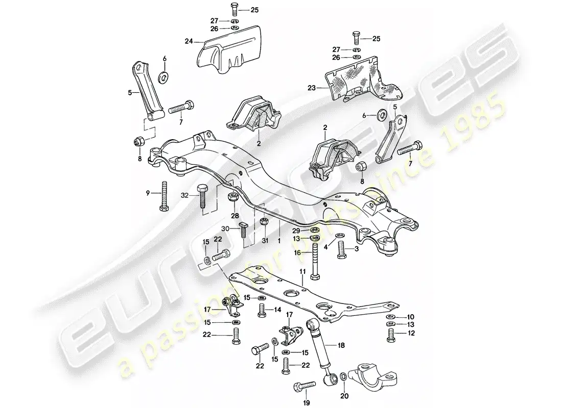 porsche 1981 (928) engine suspension parts diagram