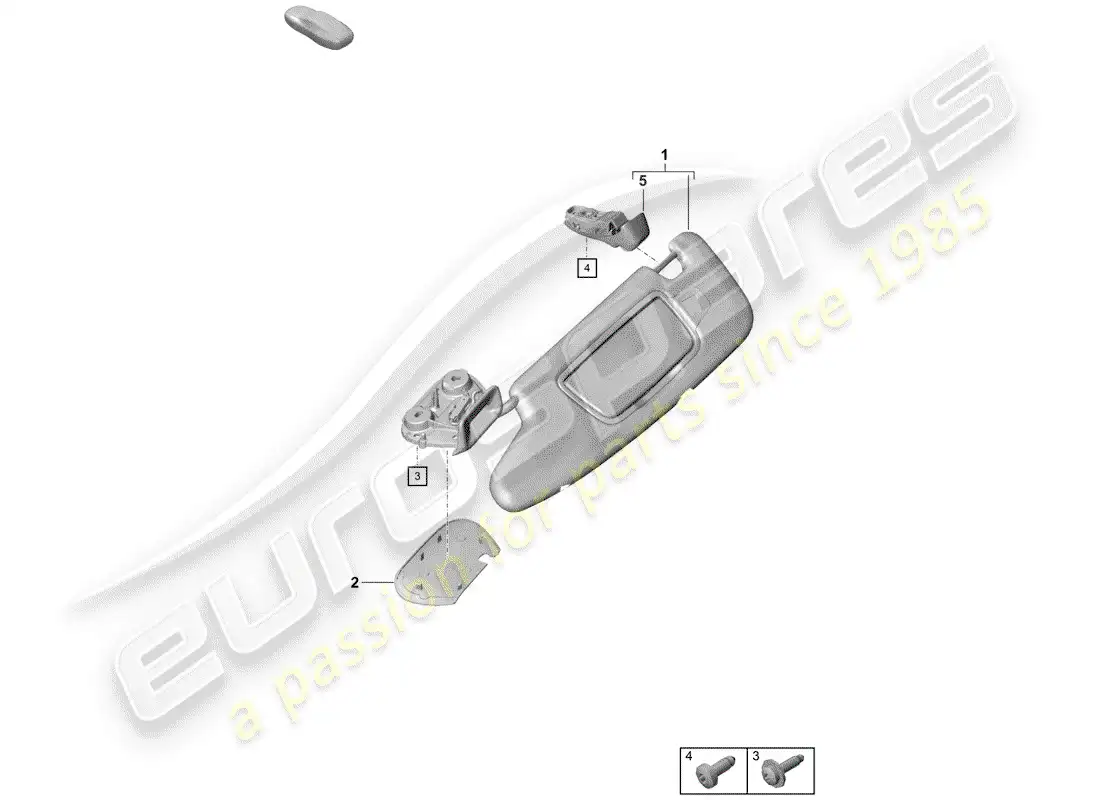 porsche 2019 (718 boxster spyder) sun vizors parts diagram