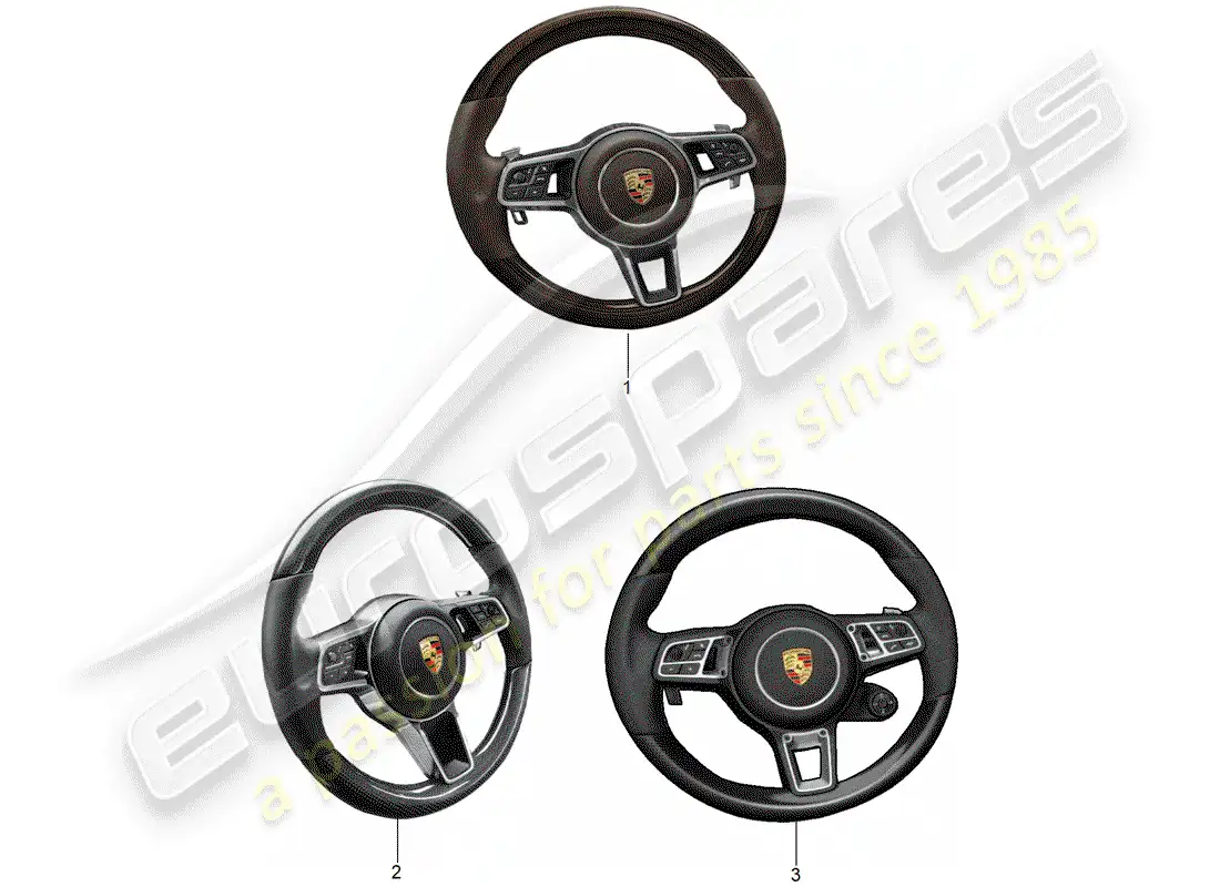 porsche 2018 (tequipment panamera) multifunction steering wheel parts diagram