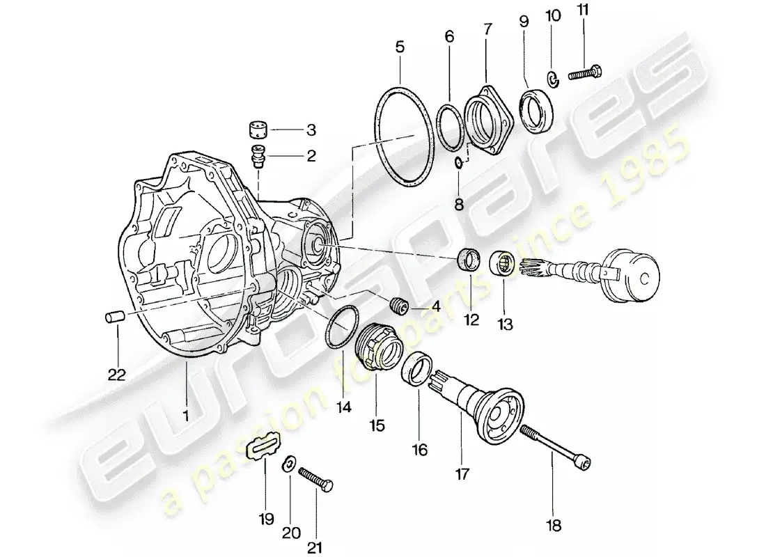 porsche 1981 (924) replacement transmission - final drive housing - automatic transmission parts diagram